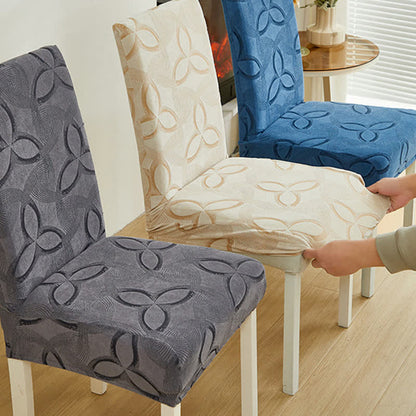 Housse de chaise en jacquard extensible uni - image 2