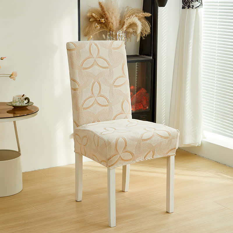 Housse de chaise en jacquard extensible uni - Beige - 6 pièces - standard - image 12
