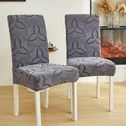 Housse de chaise en jacquard extensible uni - image 5