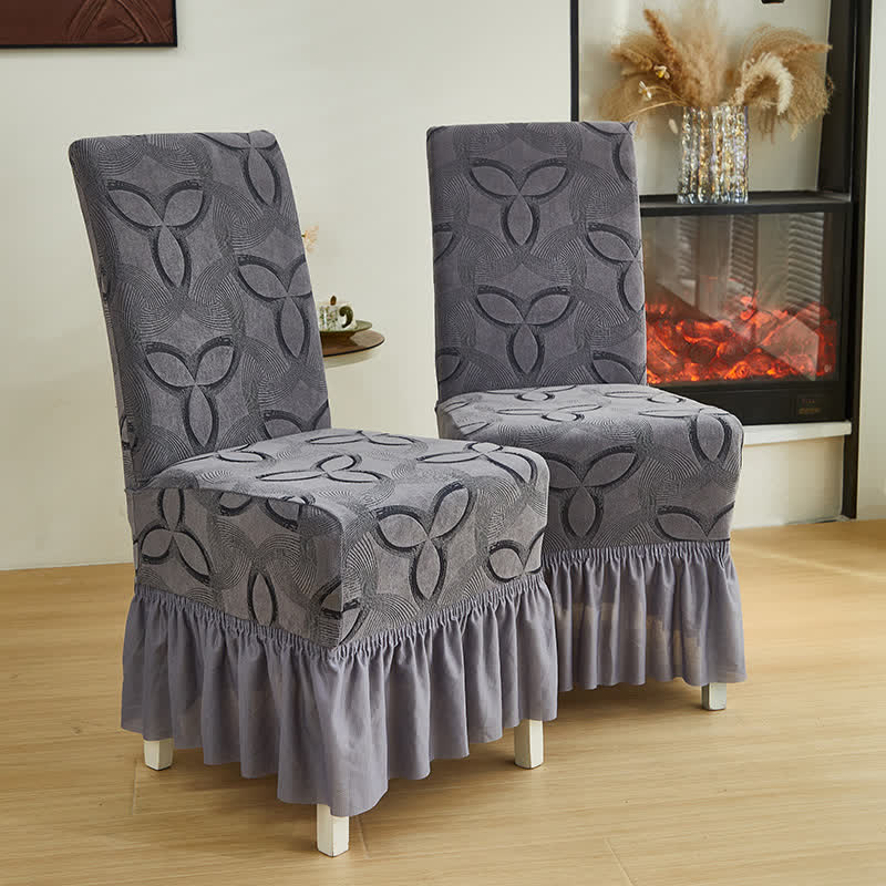 Housse de chaise en jacquard extensible uni - image 3