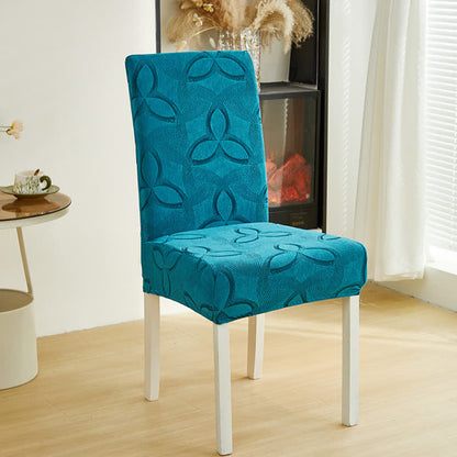 Housse de chaise en jacquard extensible uni - Cyan - 6 pièces - standard - image 16