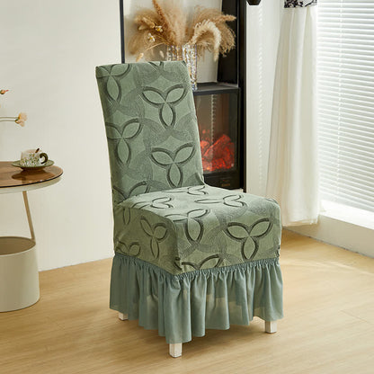 Housse de chaise en jacquard extensible uni - Vert sauge - 6 pièces - rocher - image 21