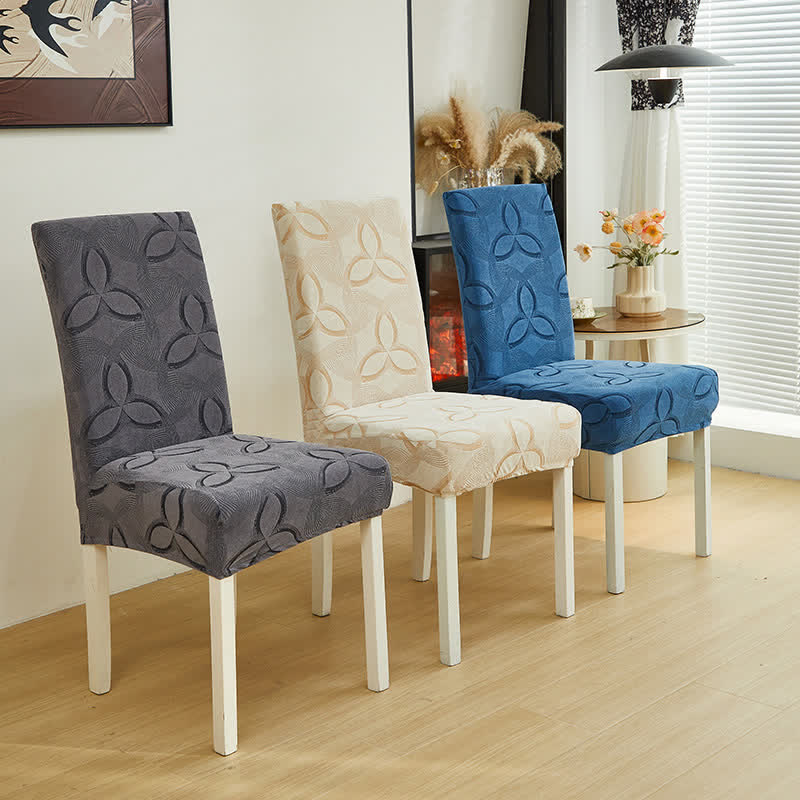 Housse de chaise en jacquard extensible uni - image 1