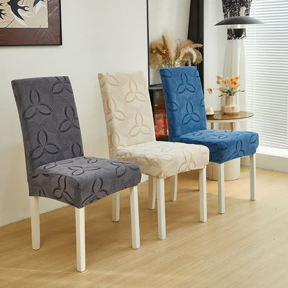 Housse de chaise en jacquard extensible uni - image 1