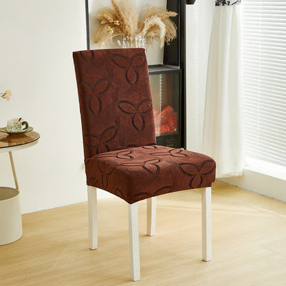 Housse de chaise en jacquard extensible uni - Café - 6 pièces - standard - image 20