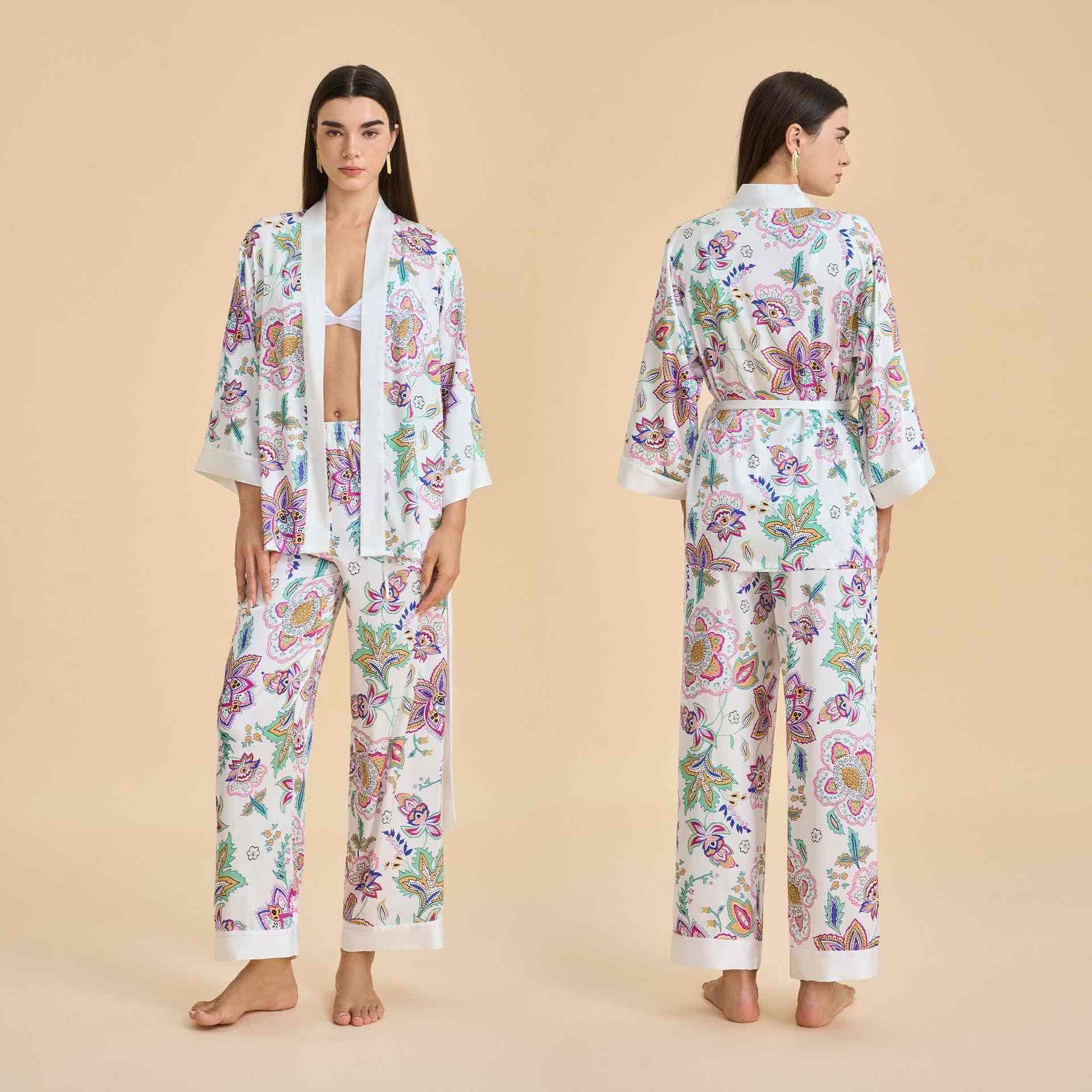 Ensemble kimono rétro à fleurs - Comme sur la photo - XL - image 0