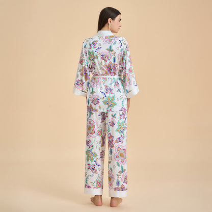 Ensemble kimono rétro à fleurs - image 4