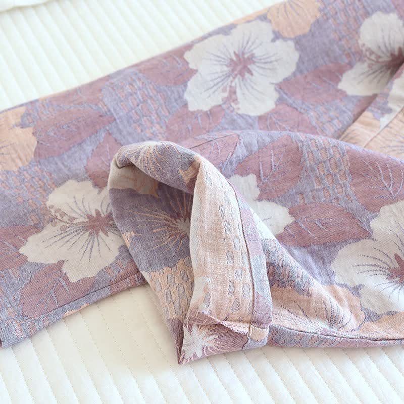 Ensemble de vêtements d'intérieur en coton à motif jacquard de fleurs de cerisier - image 10
