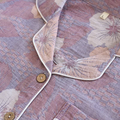 Ensemble de vêtements d'intérieur en coton à motif jacquard de fleurs de cerisier - image 4