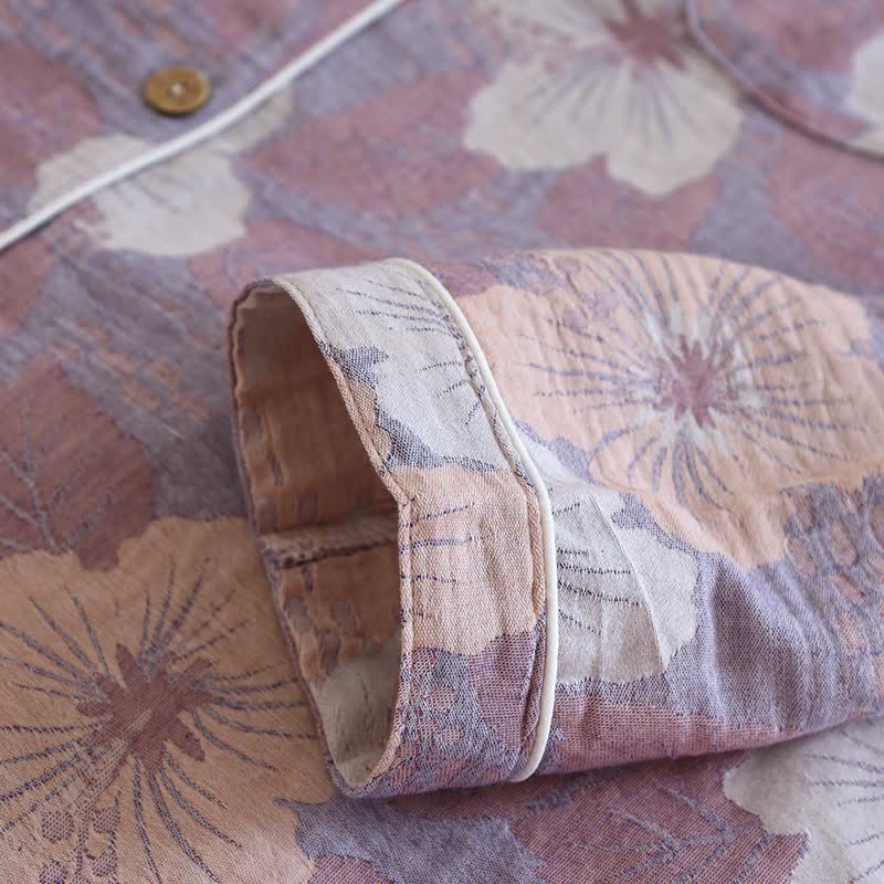 Ensemble de vêtements d'intérieur en coton à motif jacquard de fleurs de cerisier - image 7