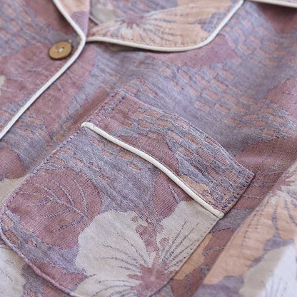 Ensemble de vêtements d'intérieur en coton à motif jacquard de fleurs de cerisier - image 5