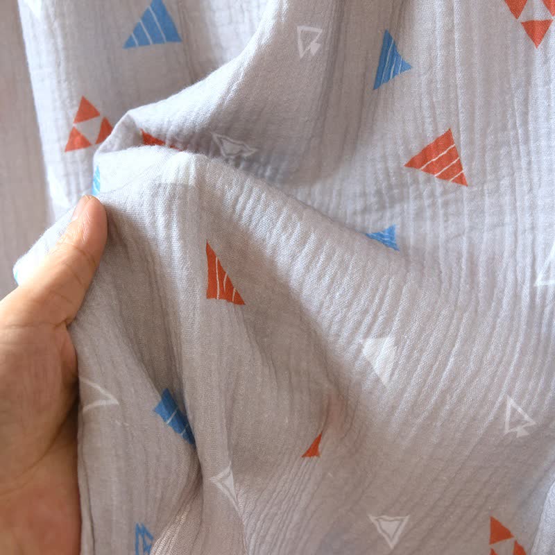 Ensemble de vêtements d'intérieur unisexe en coton à motif géométrique triangulaire - image 11
