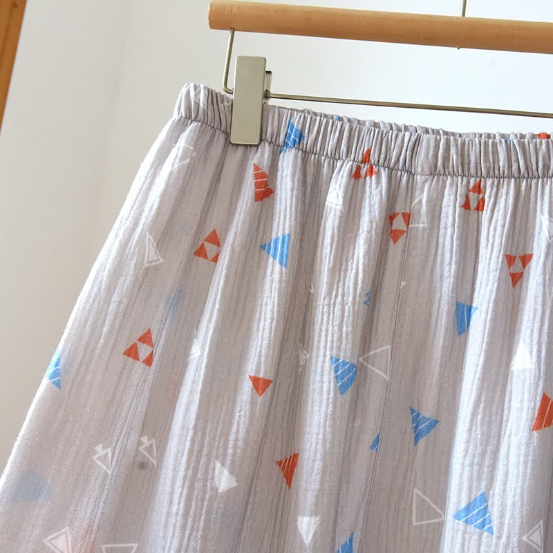 Ensemble de vêtements d'intérieur unisexe en coton à motif géométrique triangulaire - image 10