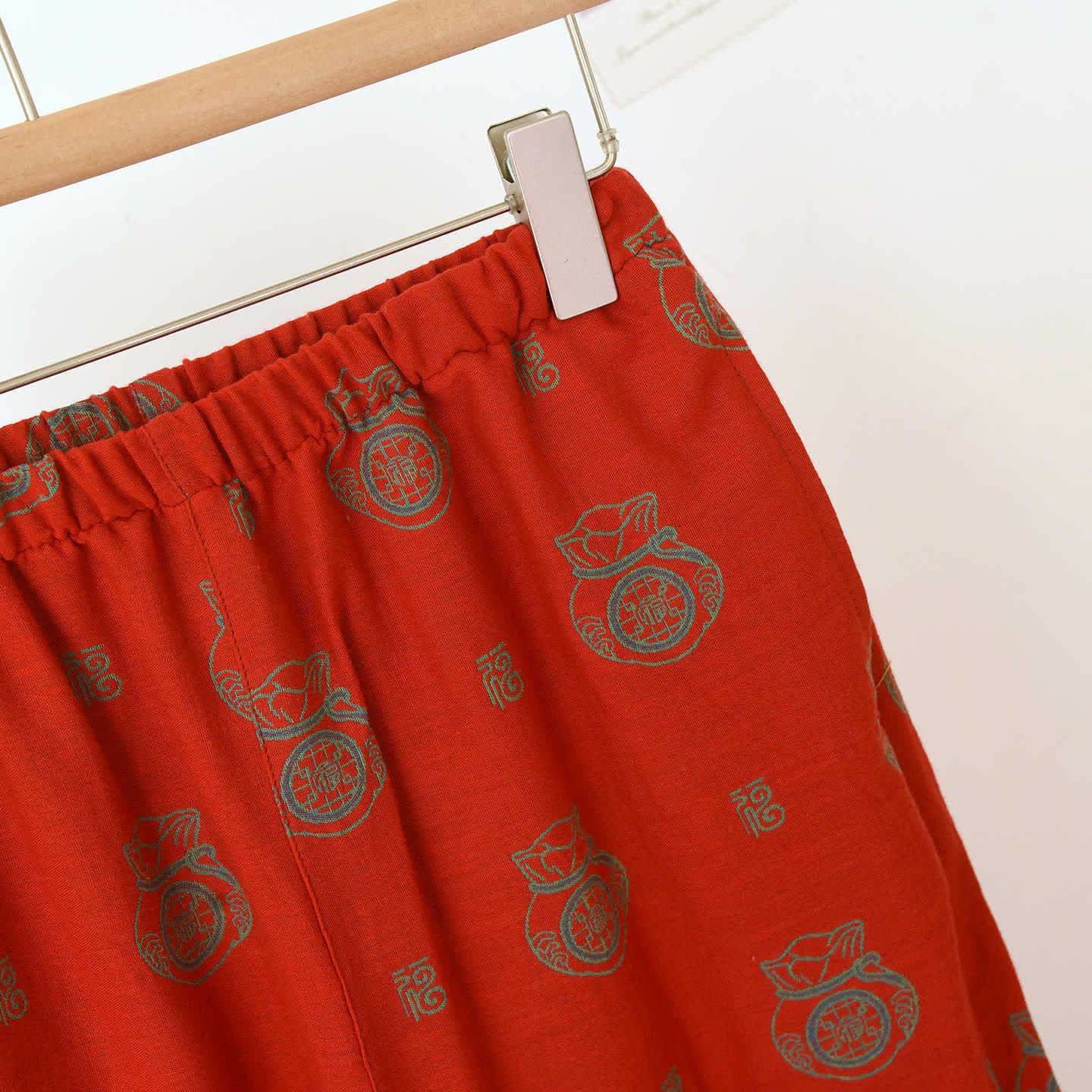 Ensemble de vêtements d'intérieur en coton avec motif de sac porte-bonheur - image 11