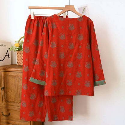 Ensemble de vêtements d'intérieur en coton avec motif de sac porte-bonheur - image 4