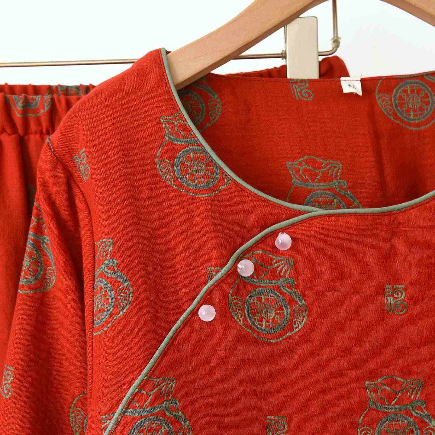 Ensemble de vêtements d'intérieur en coton avec motif de sac porte-bonheur - image 7