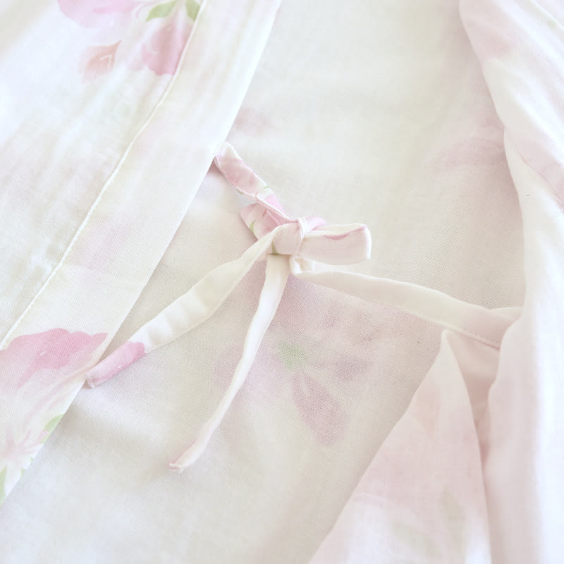 Peignoir de style kimono en gaze de coton à motif de fleurs de cerisier - image 9