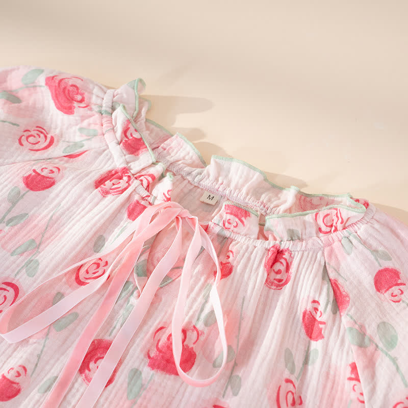 nuisette romantique en coton rose - image 4