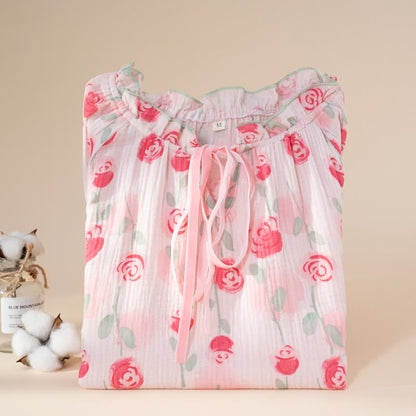 nuisette romantique en coton rose - image 3