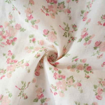 Chemise de nuit sans manches en pur coton à motif floral rose - image 7