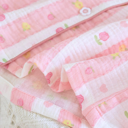 Ensemble de détente en coton rayé à motif rose - image 9