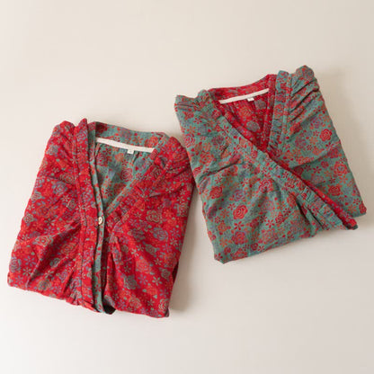 nuisette romantique en coton à volants roses - image 2