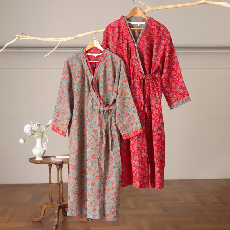 nuisette romantique en coton à volants roses - image 1