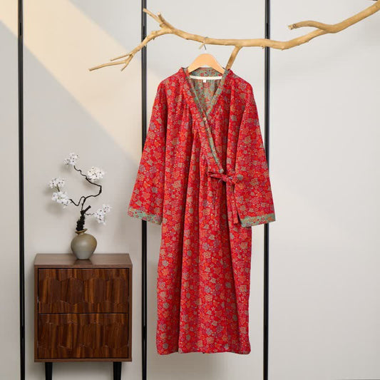 nuisette romantique en coton à volants roses - image 0