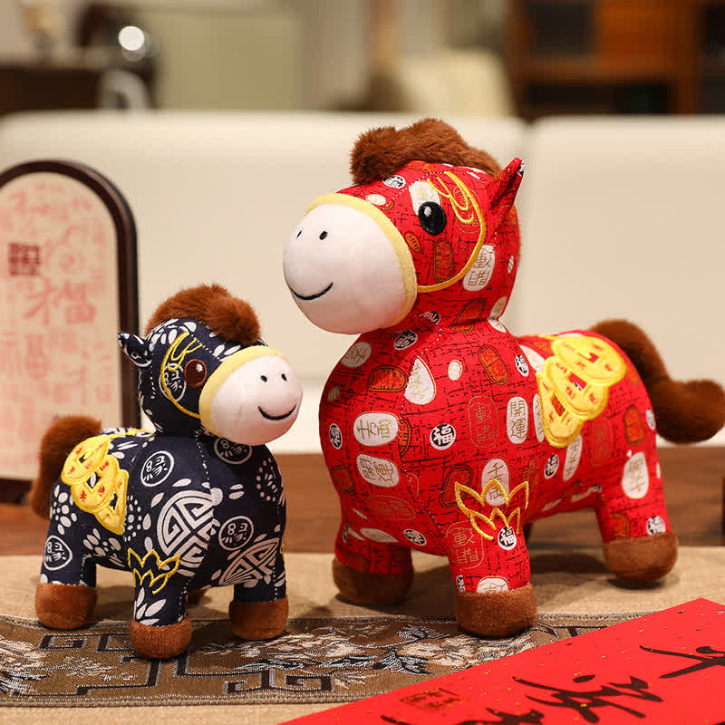 Poupée porte-bonheur en peluche Cheval du zodiaque chinois - image 4