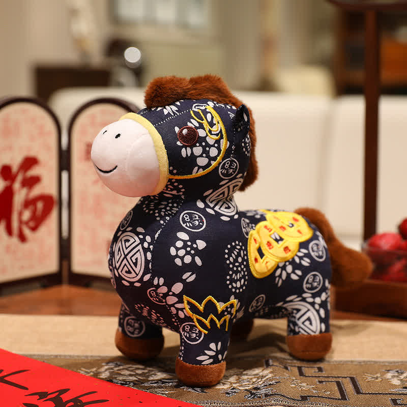 Poupée porte-bonheur en peluche Cheval du zodiaque chinois - B - 4 pièces - 28 cm - image 8