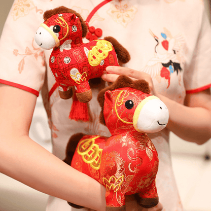 Poupée porte-bonheur en peluche Cheval du zodiaque chinois - image 6