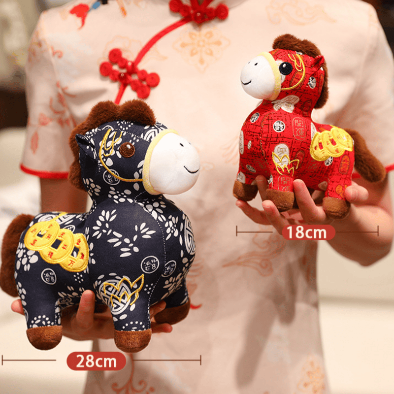 Poupée porte-bonheur en peluche Cheval du zodiaque chinois - image 5
