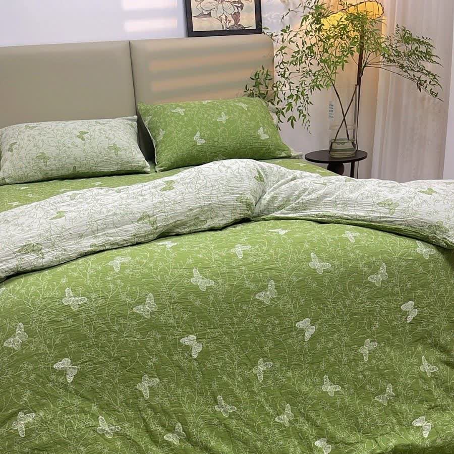 Linge de lit en gaze de coton à motifs papillons (ensemble de 4 pièces) - image 1