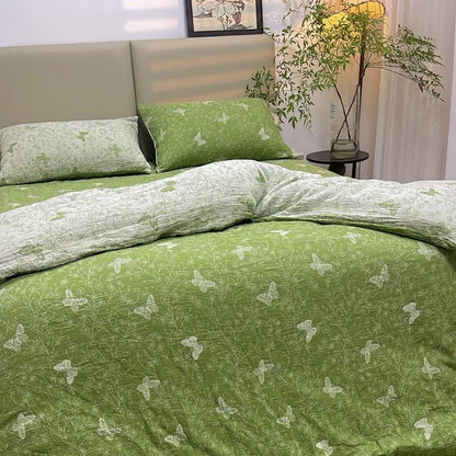 Linge de lit en gaze de coton à motifs papillons (ensemble de 4 pièces) - image 1