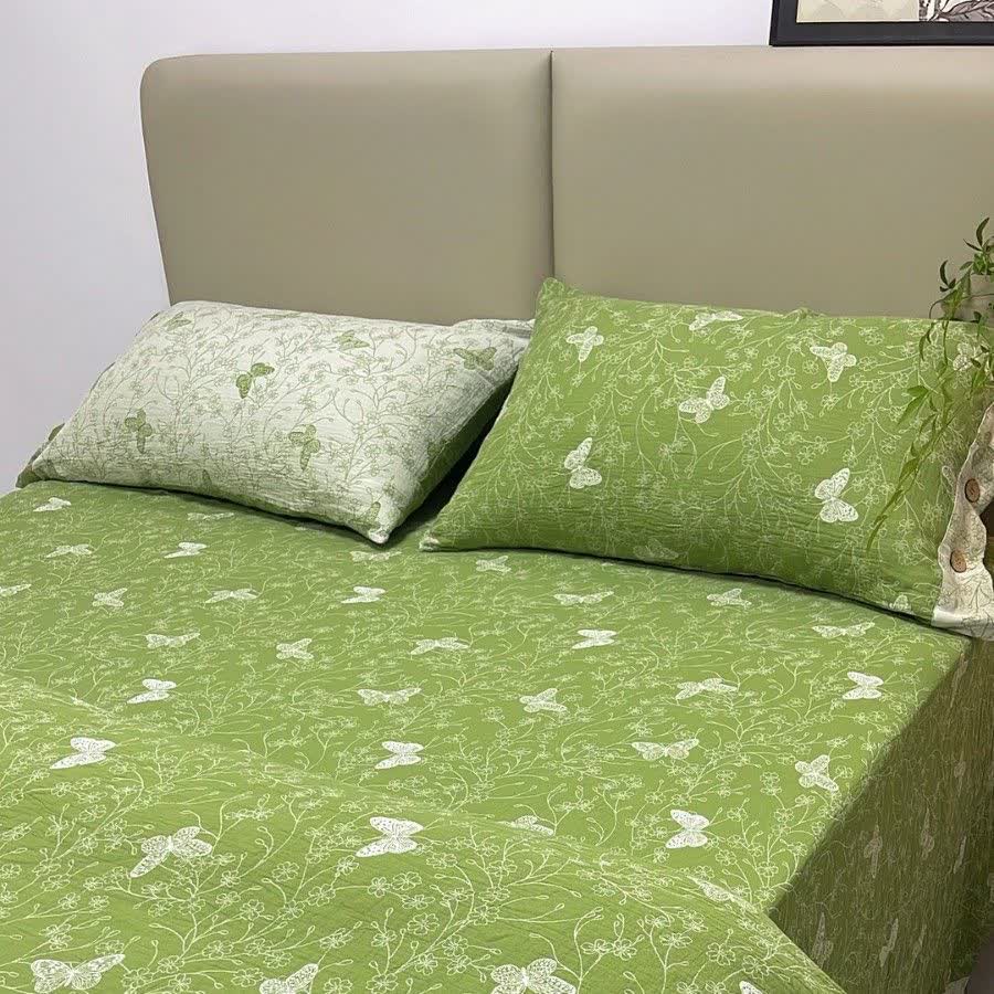 Linge de lit en gaze de coton à motifs papillons (ensemble de 4 pièces) - image 3