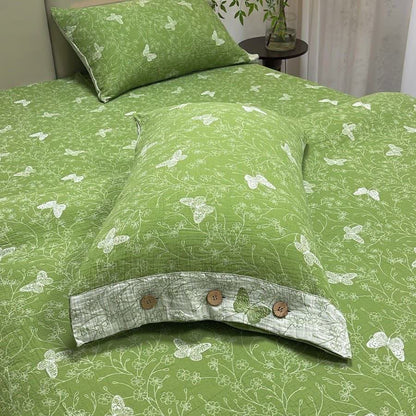 Linge de lit en gaze de coton à motifs papillons (ensemble de 4 pièces) - image 4