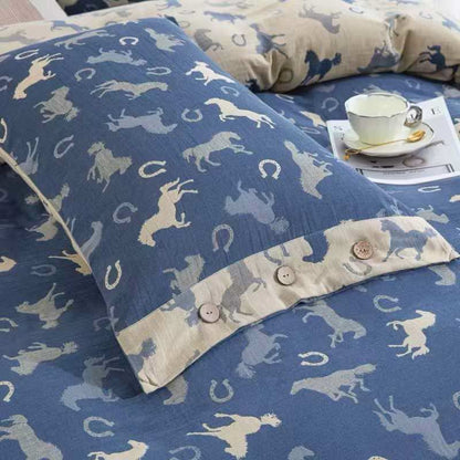 Ensemble de literie « Poney fantaisiste » en gaze de coton (4 pièces) - image 3