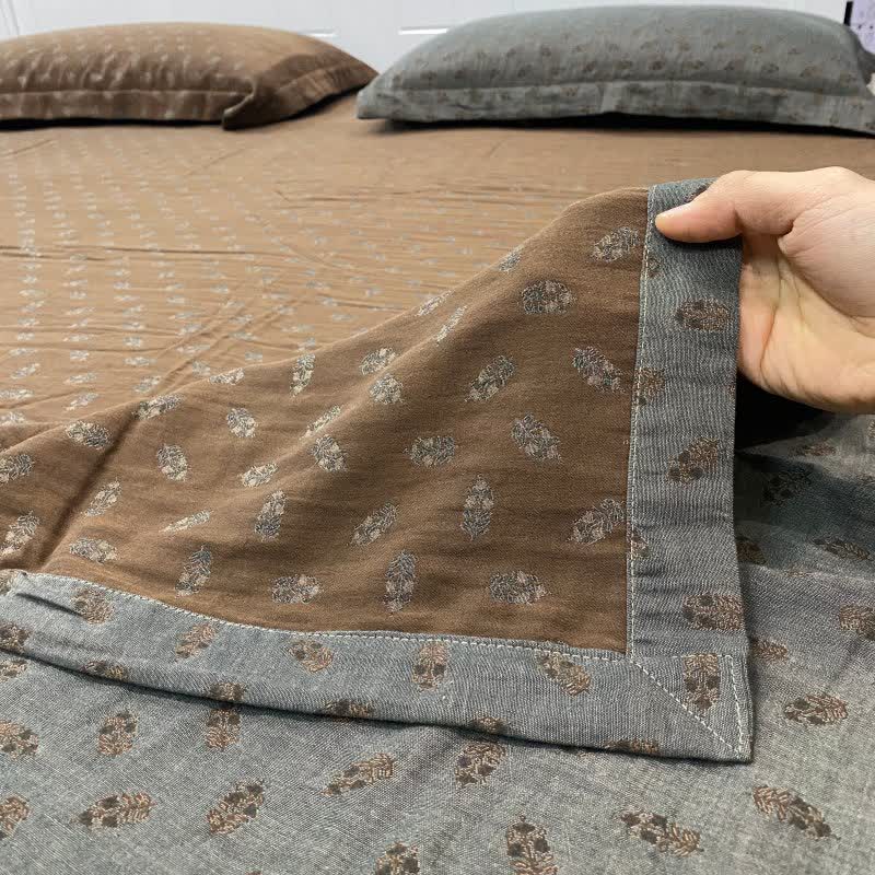 Drap-housse réversible en coton à motif floral rétro - image 2