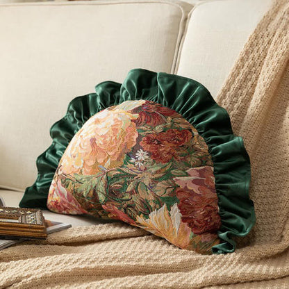 Coussin décoratif à volants en forme de pivoine peinte à l'huile - image 7
