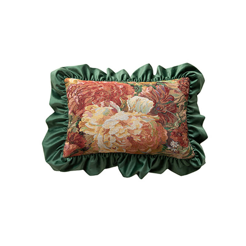 Coussin décoratif à volants en forme de pivoine peinte à l'huile - image 10