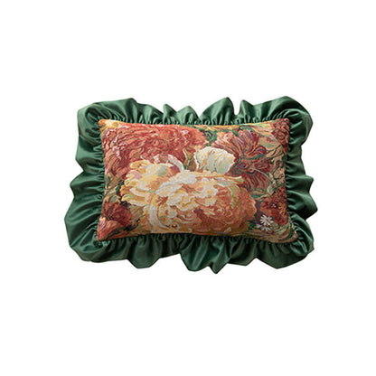 Coussin décoratif à volants en forme de pivoine peinte à l'huile - image 10