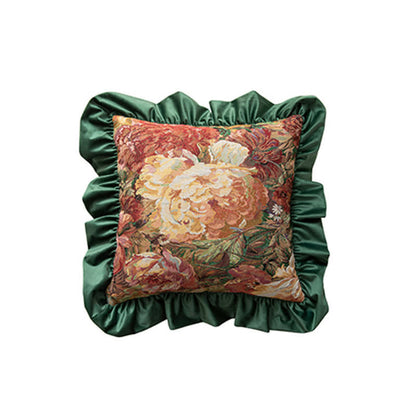 Coussin décoratif à volants en forme de pivoine peinte à l'huile - image 9