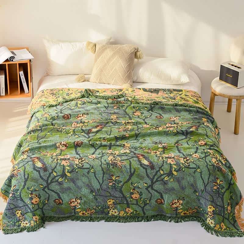 Couverture en gaze de coton à motif d'oiseaux des bois - image 1
