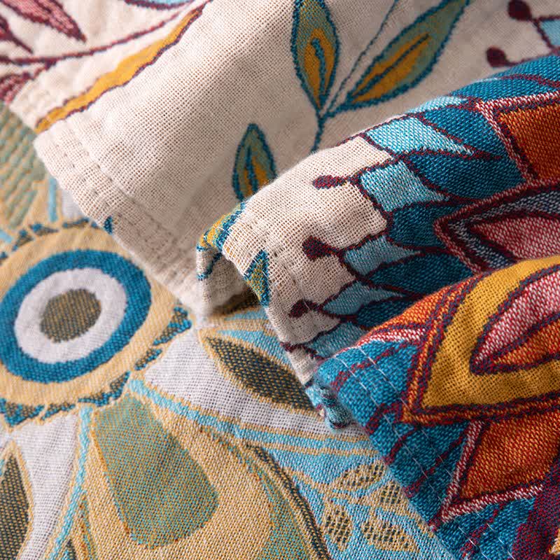 Couverture en gaze de coton à motif de feuilles exotiques - image 3
