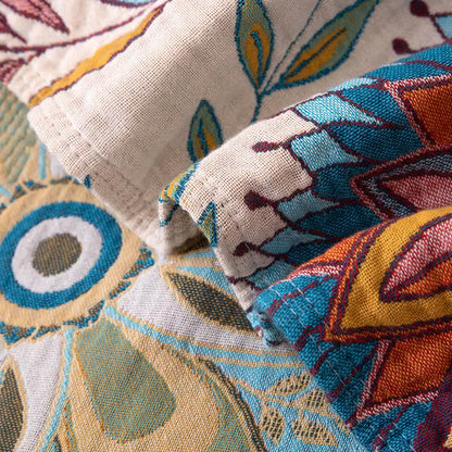 Couverture en gaze de coton à motif de feuilles exotiques - image 3