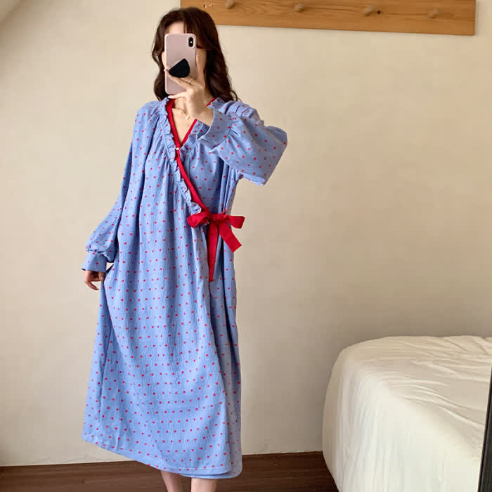 Chemise de nuit style kimono à motif grenade - image 2