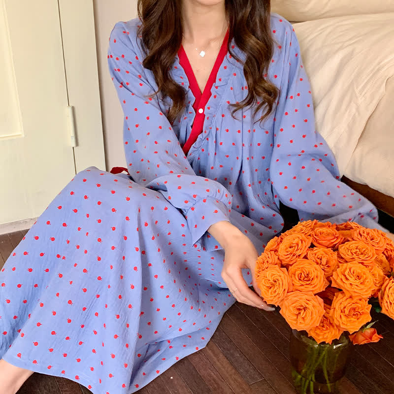Chemise de nuit style kimono à motif grenade - image 0