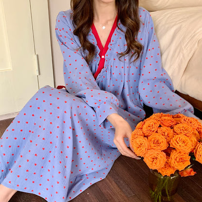Chemise de nuit style kimono à motif grenade - image 0