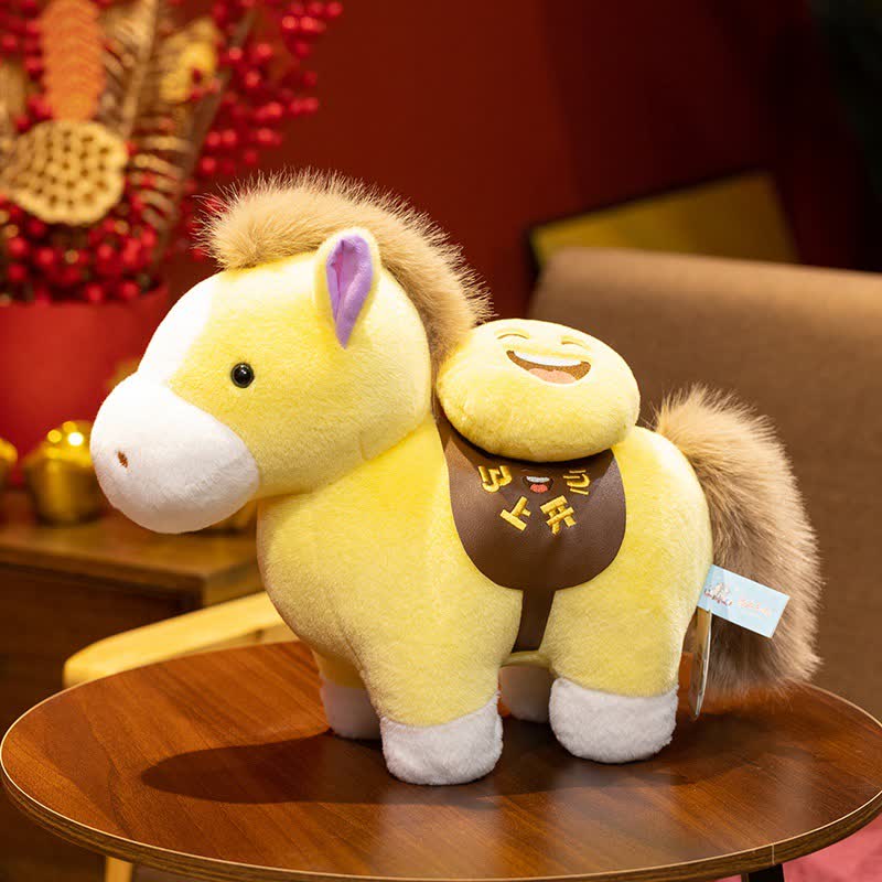 Peluche Cheval du zodiaque chinois - Jaune - 30 cm - image 1