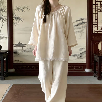 Ensemble de vêtements d'intérieur minimalistes unis en coton - image 2